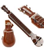 Esraj With Bow- 4 Main String, 15 Sympathetic String, Tun Wood, Sweet Sound, Natural Wood Colour, Extra String & Rosin
