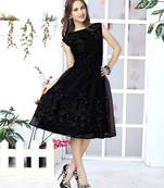 Black embroidered net kurti