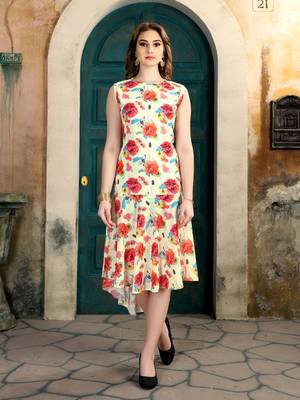 Multicolor printed cotton poly kurti 1