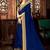 Navy blue plain georgette saree with blouse