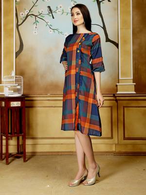 Multicolor printed cotton poly kurti 3