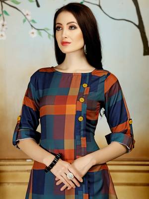 Multicolor printed cotton poly kurti 5