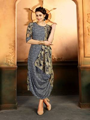 Multicolor printed rayon kurti 1