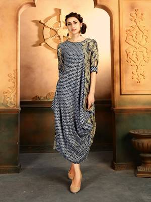 Multicolor printed rayon kurti 3