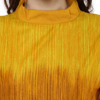 Mustard Printed Cotton Kurtis 5