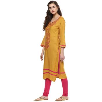 Mustard Printed Rayon Kurti 3