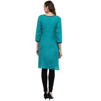 Green Printed Cotton Kurtis 5