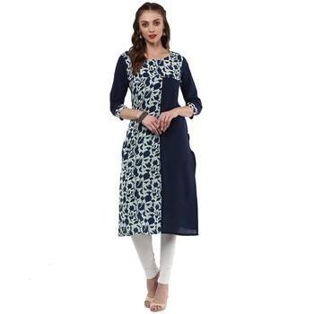 Indigo Printed Cotton Kurti 1