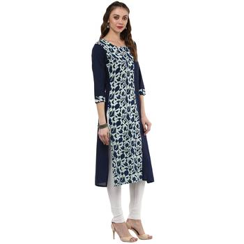 Indigo Printed Cotton Kurti 4