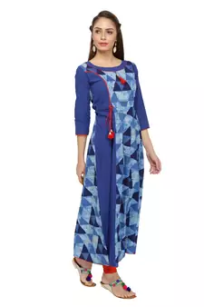 Indigo Printed Cotton Kurtis