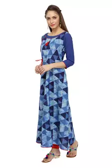 Indigo Printed Cotton Kurtis