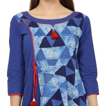 Indigo Printed Cotton Kurtis 5