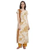 Mustard Printed Rayon Kurti