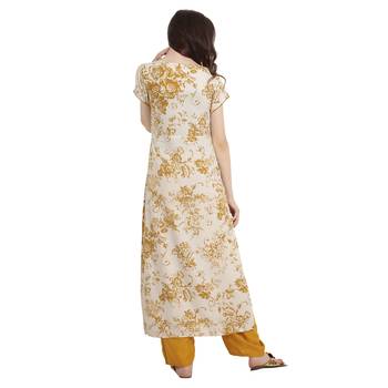 Mustard Printed Rayon Kurti 5