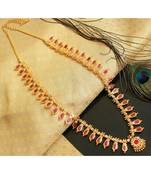 Beautiful Red Nagapadam Designer Short Haar Dj21866