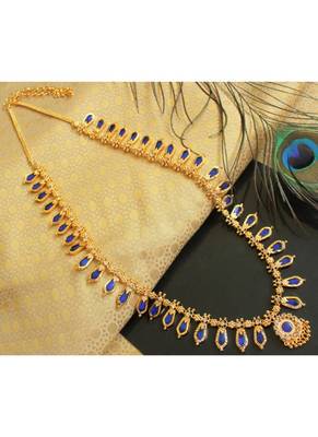Beautiful Blue Nagapadam Designer Short Haar Dj21868 1