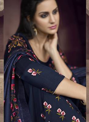 Royal Blue Silk Blend Readymade Suits 2