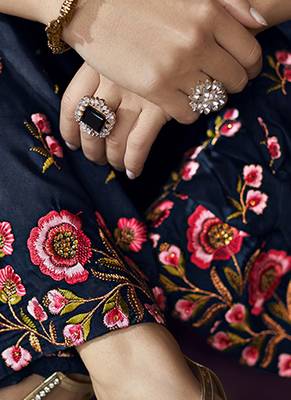 Royal Blue Silk Blend Readymade Suits 4