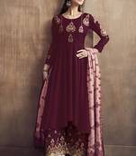 Maroon Silk Blend Readymade Suits