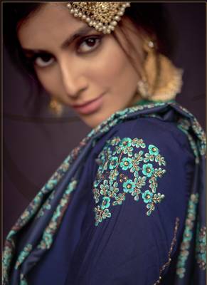 Royal Blue Silk Blend Readymade Suits 2