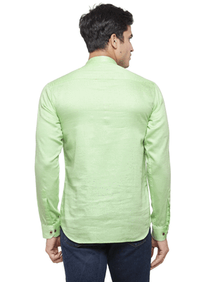 Green plain cotton men kurtas 3
