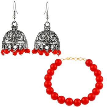 Red crystal earrings 1