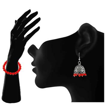 Red crystal earrings 2