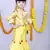 Yellow embroidered cotton silk kids tops