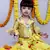 Yellow embroidered cotton silk kids tops