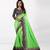 Light parrot green plain art silk saree with blouse