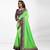 Light parrot green plain art silk saree with blouse