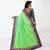 Light parrot green plain art silk saree with blouse