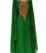 Green georgette embroidered zari work islamic kaftans