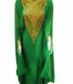 Green georgette embroidered zari work islamic kaftans