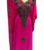 Pink georgette embroidered zari work islamic kaftans