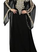 Black georgette embroidered zari work islamic kaftans