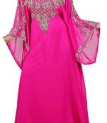 Pink georgette embroidered zari work islamic kaftans