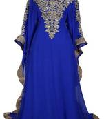 Blue georgette embroidered zari work islamic kaftans