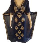 Navy blue georgette embroidered zari work islamic kaftans