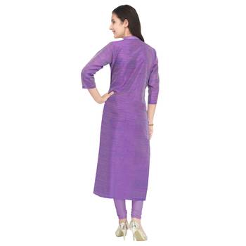 Purple woven cotton kurti 3