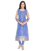 Purple woven cotton kurti