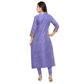 Purple woven cotton kurti 3