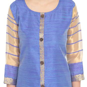 Purple woven cotton kurti 4