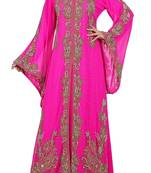 Pink georgette embroidered zari work islamic kaftans