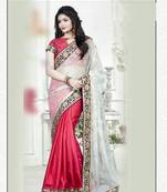 Red Embroidered Art Silk Saree With Blouse