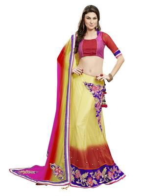 Multicolor Embroidered Net Saree With Blouse 1
