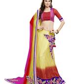 Multicolor Embroidered Net Saree With Blouse