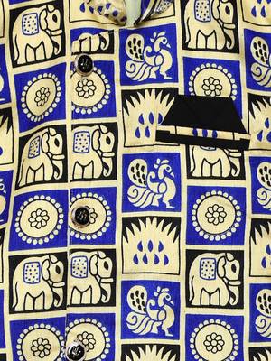 Blue Printed Satin Boys Dhoti Kurta 5