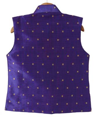 Yellow Woven Art Silk Boys Kurta Pyjama 3