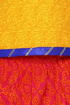 Blue Printed Cotton Stitched Lehenga